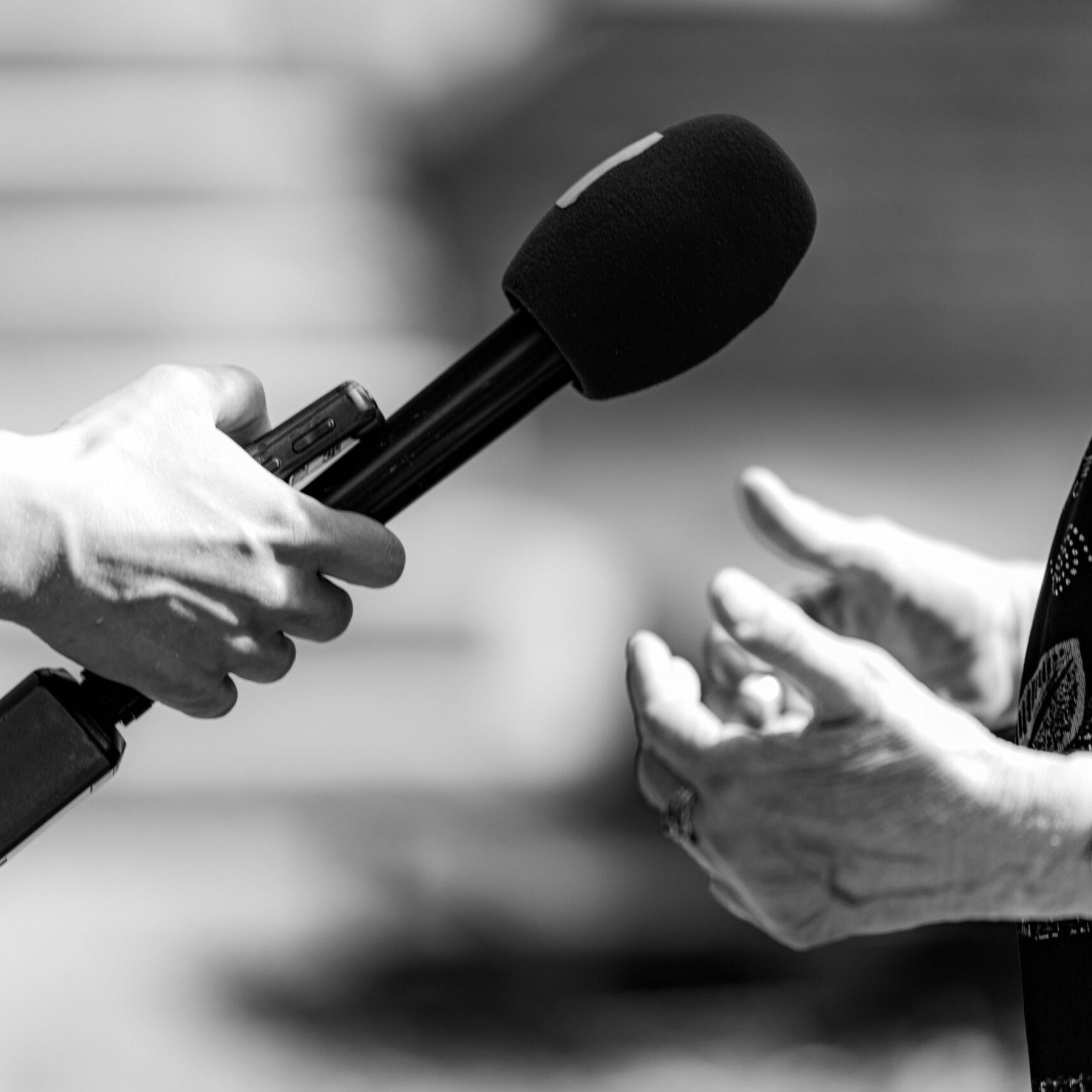 Media Interview Outdoors